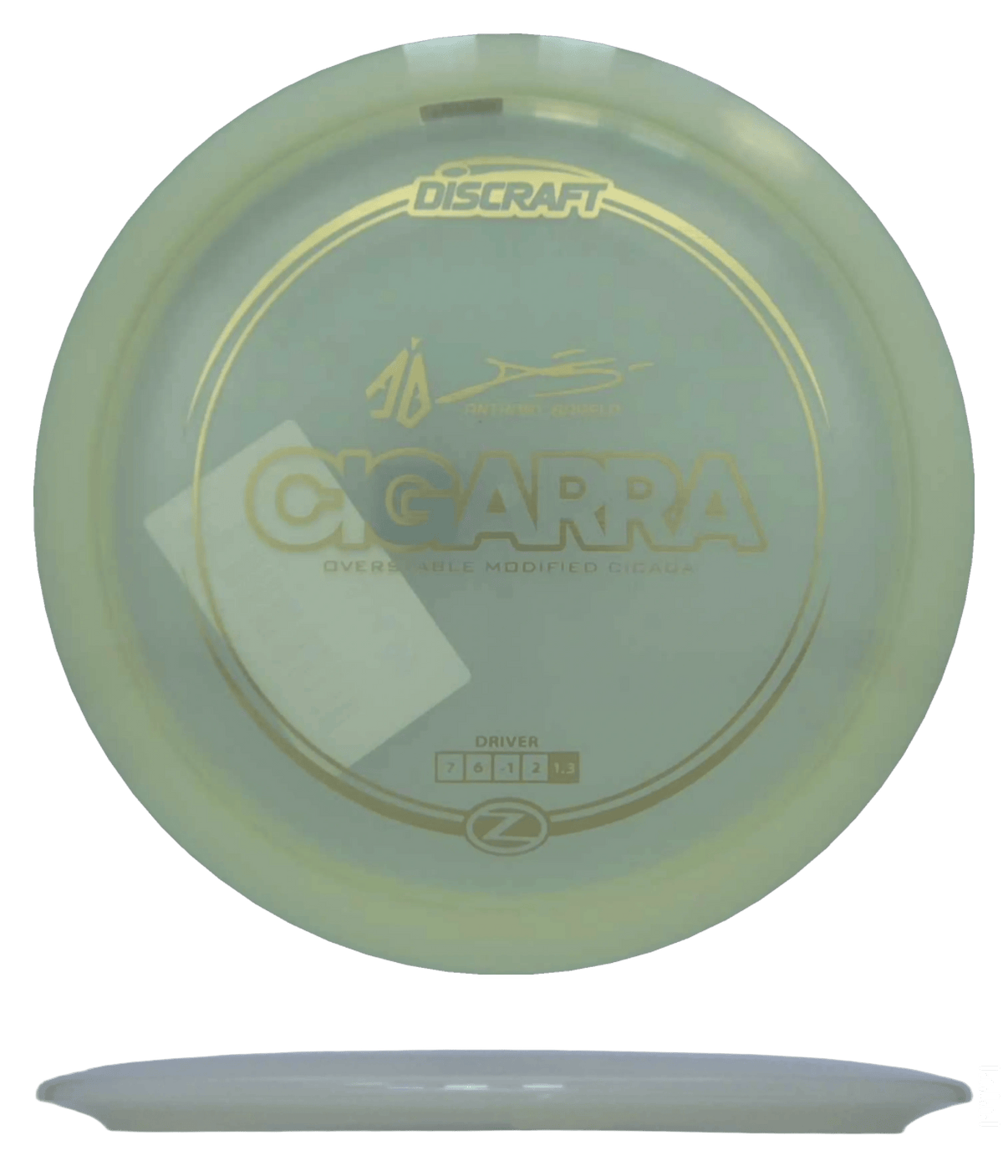 167 - 69g - White (Gold) Z Line Discraft Cigarra - Skyline Disc Golf