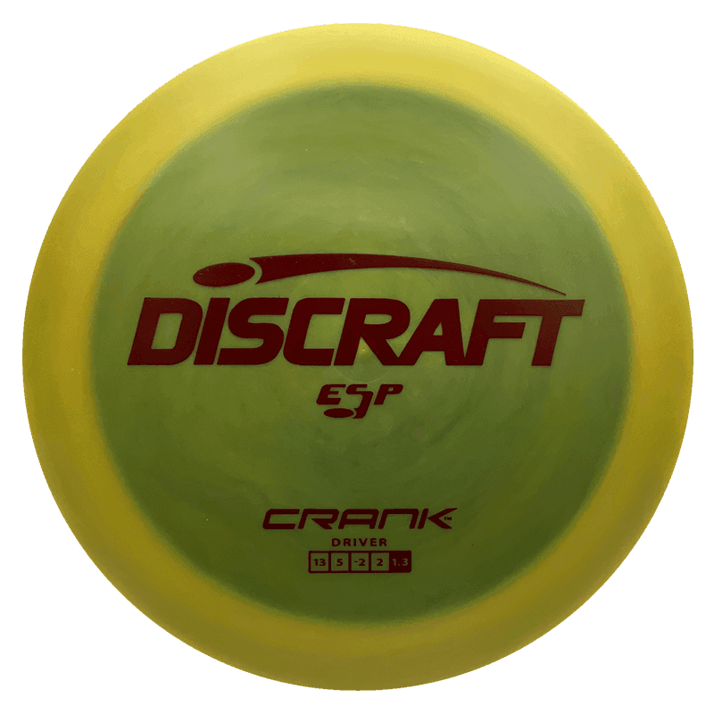 173 - 74g - Mustard Yellow Swirl (Dark Red) ESP Discraft Crank - Skyline Disc Golf
