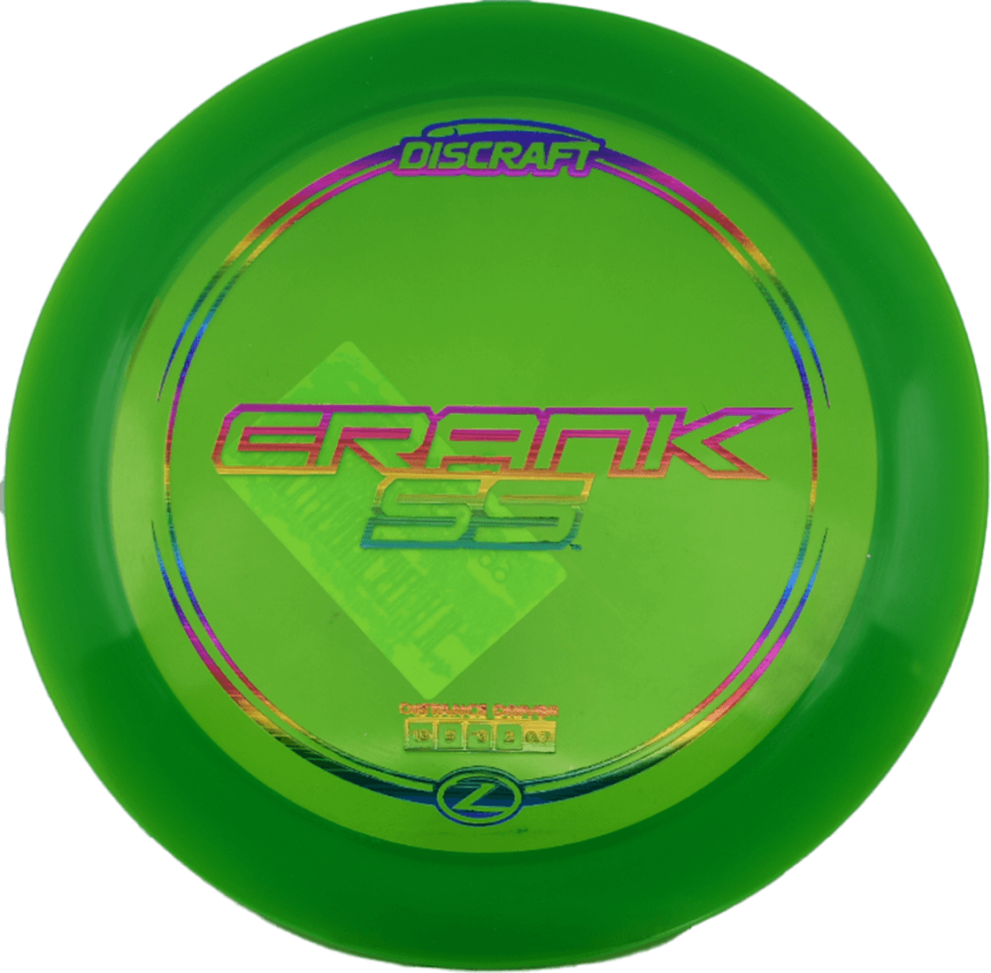 170 - 72g - Green (Rainbow Foil) Z Line Discraft Crank SS - Skyline Disc Golf