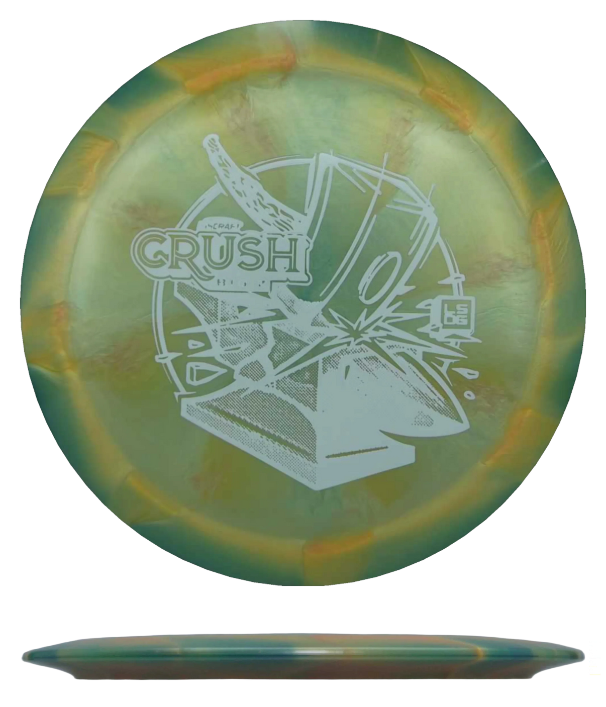 Discraft Crush - Big Z Swirl - 2026 Ledgestone (Season One) / 173-74g - Cantaloupe/Green Swirl (White) - Skyline Disc Golf