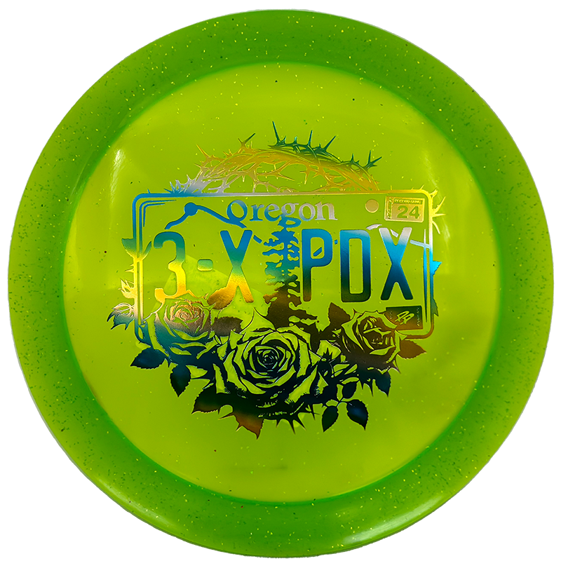 Discraft Drive Discraft Drive - CryZtal Sparkle - 3x PDX Champion / 170-72g - Lime Green (Blue/Yellow/Silver Foil) - Skyline Disc Golf