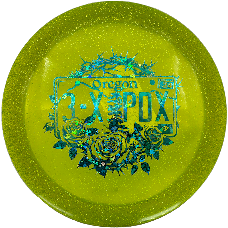 Discraft Drive Discraft Drive - CryZtal Sparkle - 3x PDX Champion / 164-66g - Dirty Lime (Blue Shamrocks) - Skyline Disc Golf