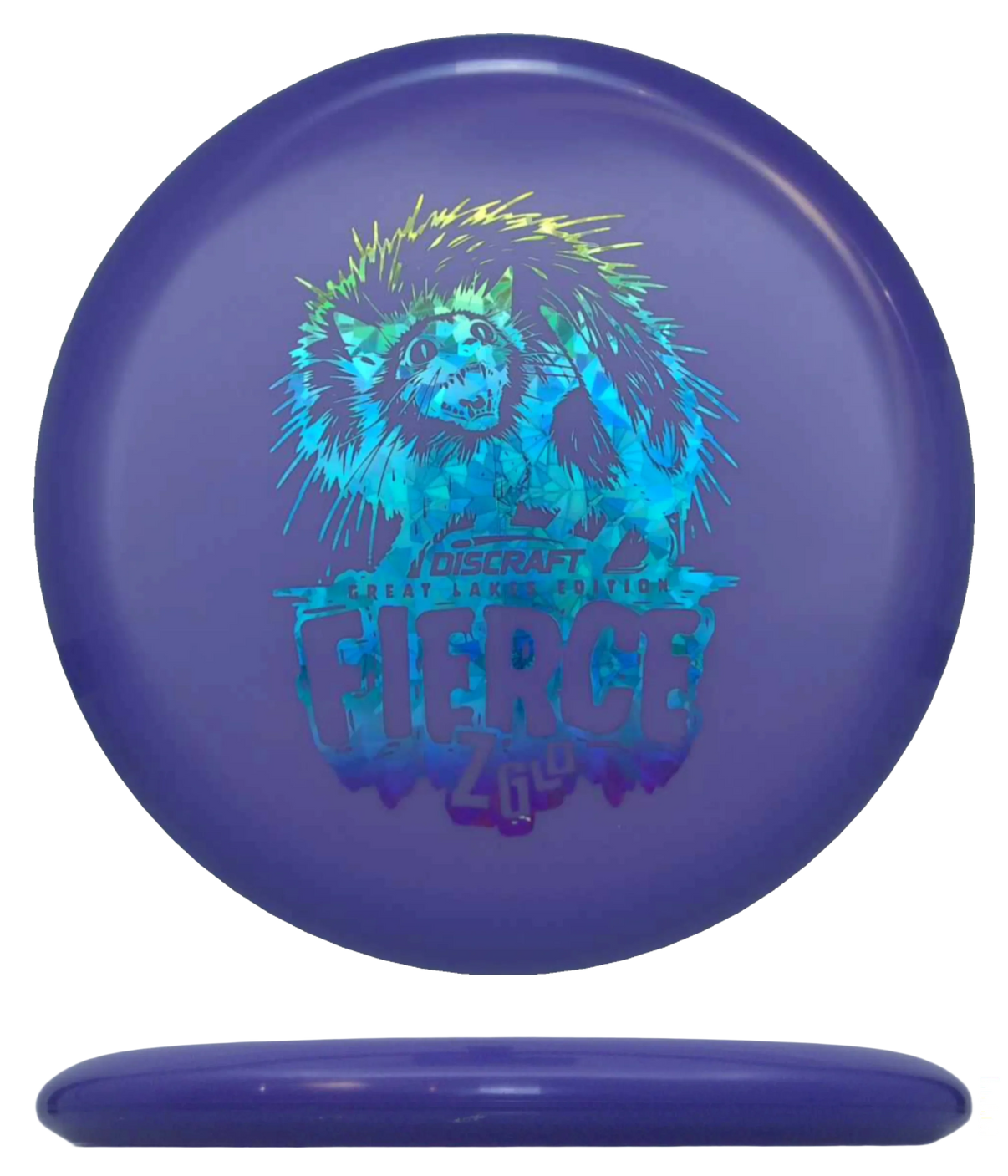 Discraft Fierce - Z Glo / 173-74g - Purple (Rainbow Shatter - DGLO Kitty) - Skyline Disc Golf