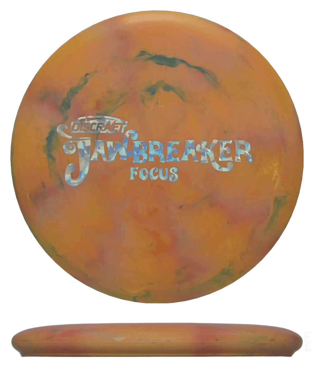 173g - Orange/Charcoal (Silver Shatter) Jawbreaker Discraft Focus - Skyline Disc Golf