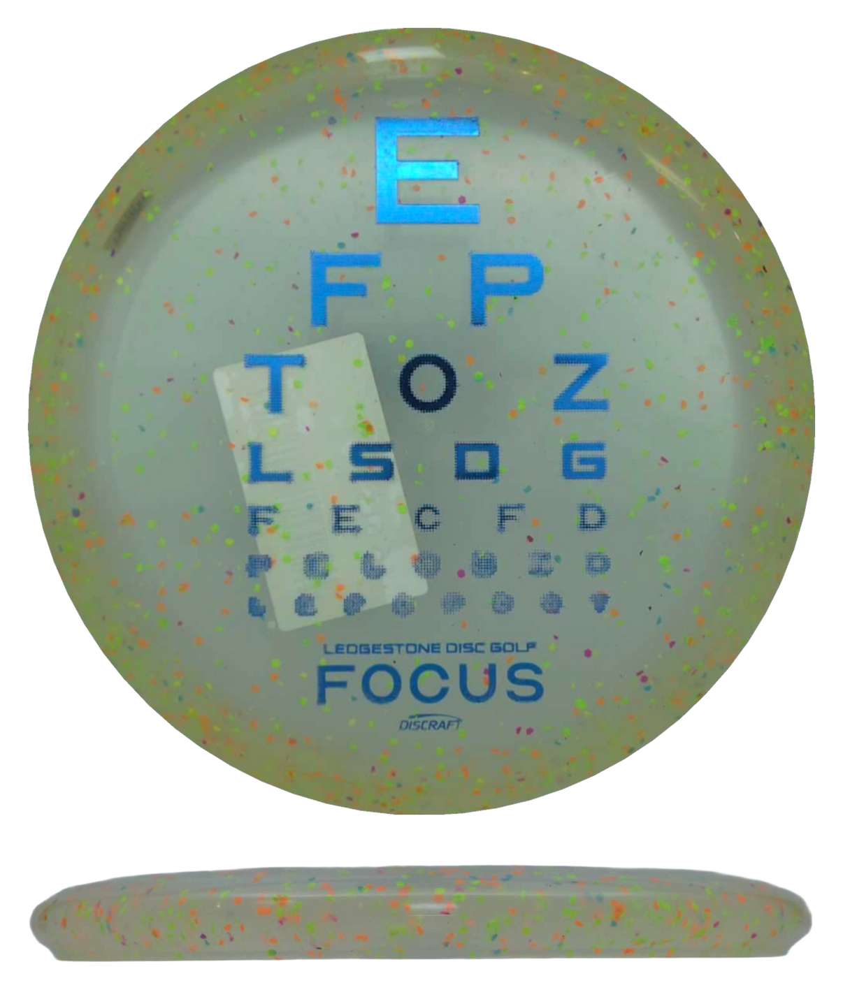 Discraft Focus - CryZtal FLX Confetti - 2026 Ledgestone (Season One) / 173-174g - Lime/Orange Confetti (Blue Foil) - Skyline Disc Golf