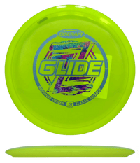 175 - 76g - Yellow (Sky Blue/Rainbow Glitter) Z Line Discraft Glide - Skyline Disc Golf