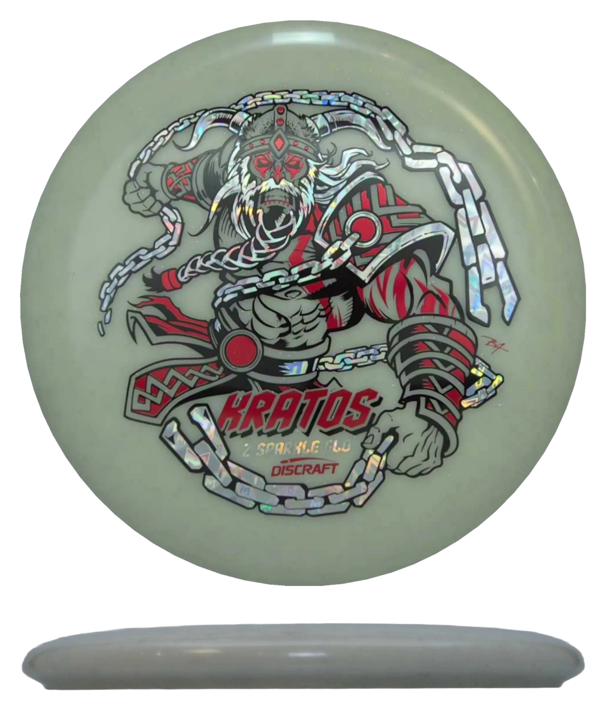 Discraft Kratos - Z Glo Sparkle / 170-72g - Pearl (Red/Chrome McB's) - Skyline Disc Golf