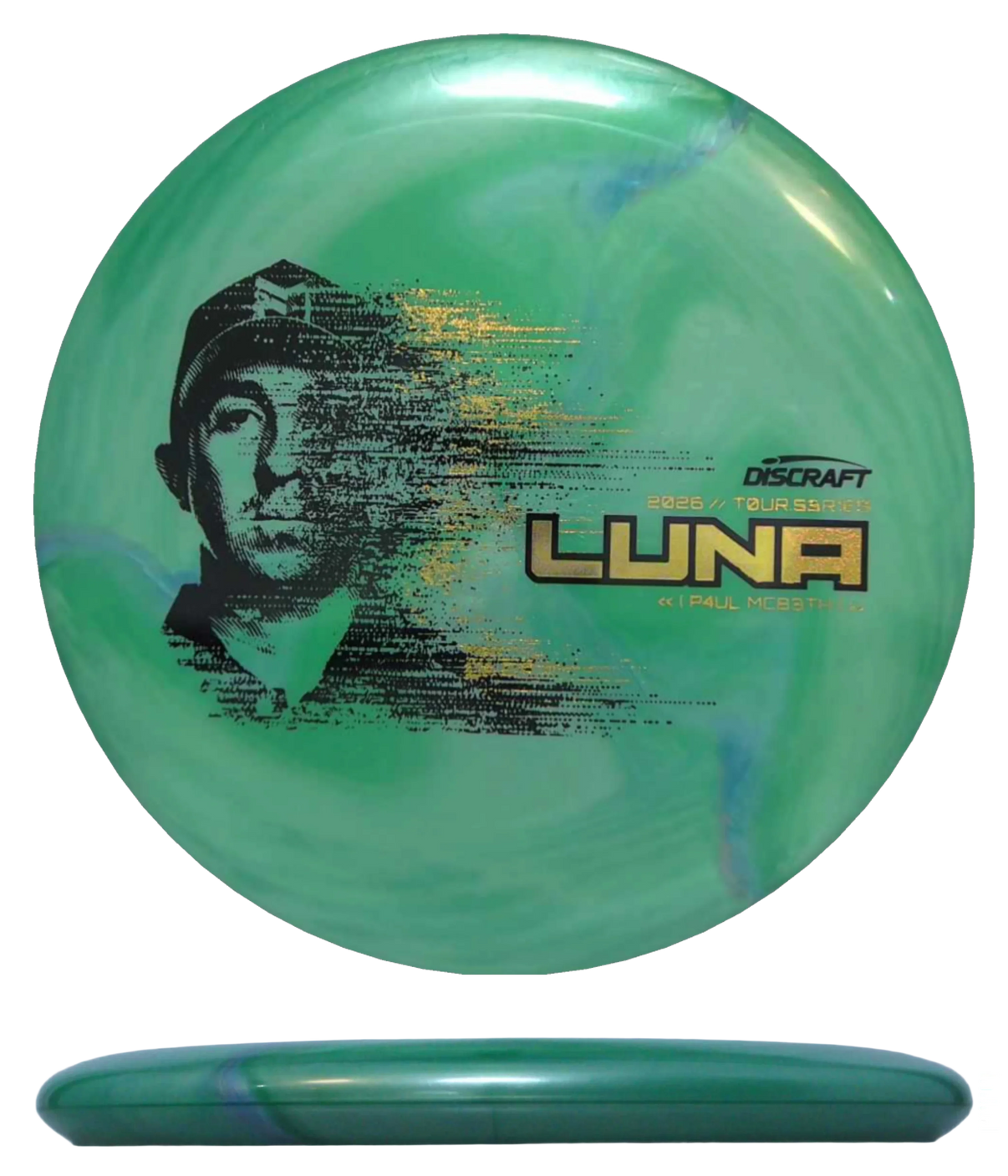 Discraft Luna - Special Blend - Paul McBeth Tour Series / 173-74g - Green Burst (Gold Glitter) - Skyline Disc Golf