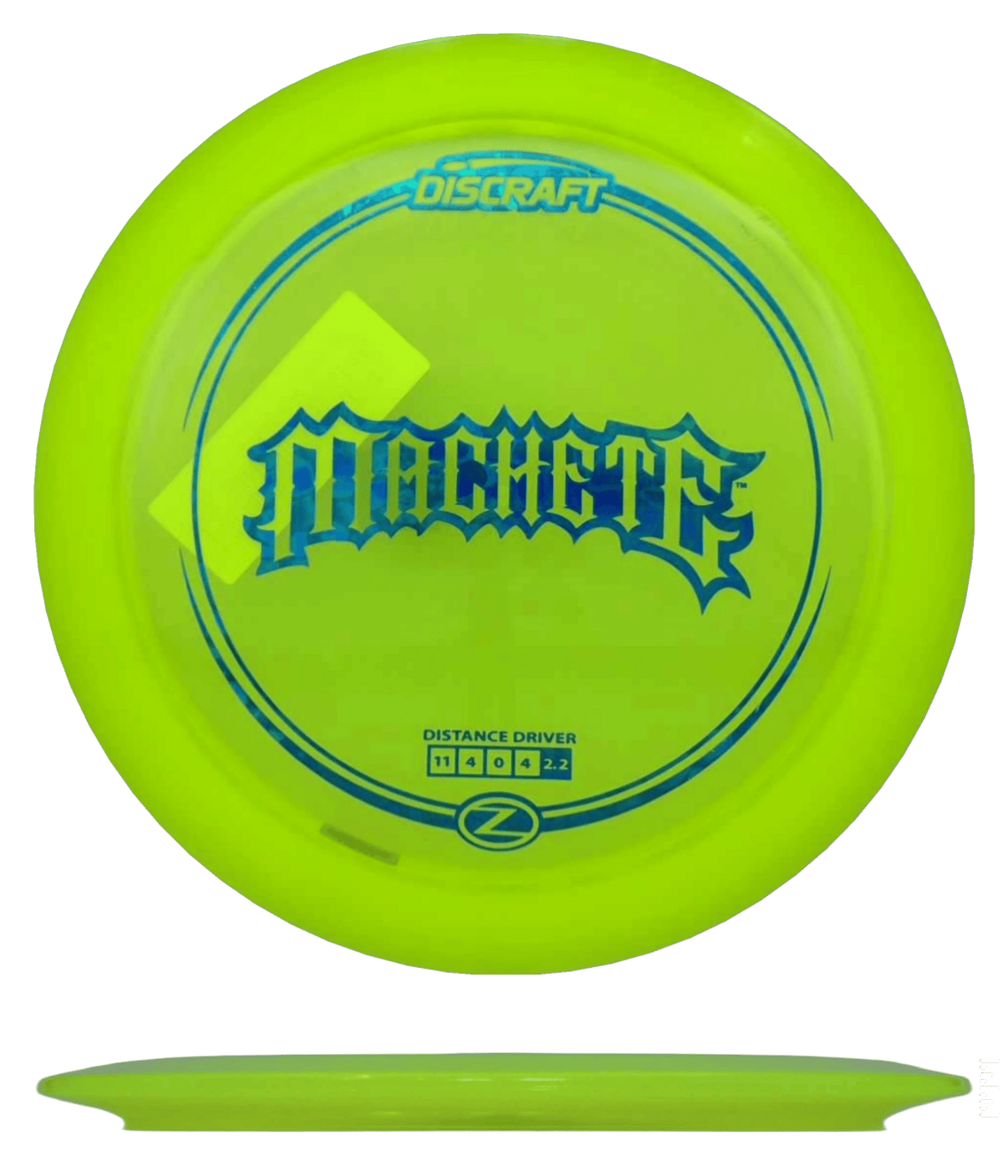 173 - 74g - Yellow (Blue Shatter) Z Line Discraft Machete - Skyline Disc Golf