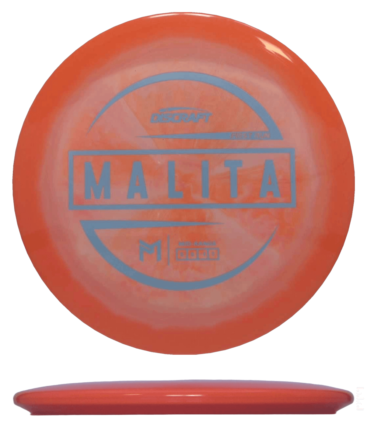 173 - 74g - Bright Orange Swirl (Gray) Proto ESP - First Run Discraft Malita - Skyline Disc Golf