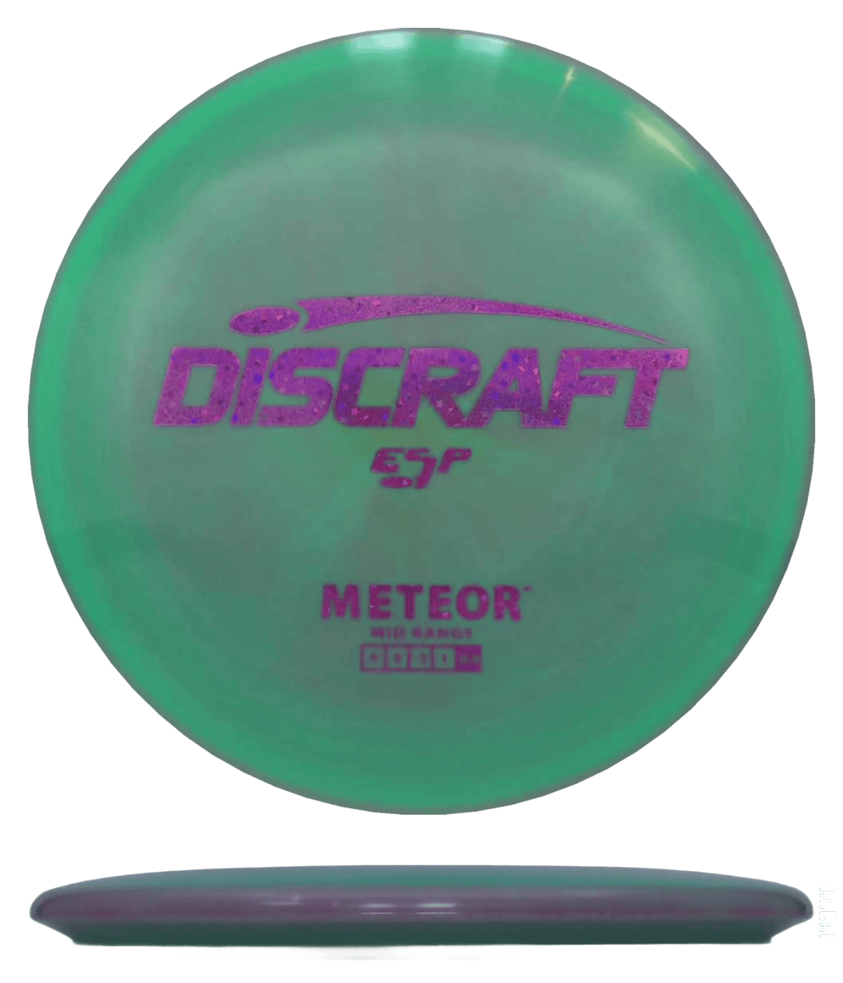 177+ - Green Swirl (Magenta Glitter) ESP Discraft Meteor - Skyline Disc Golf