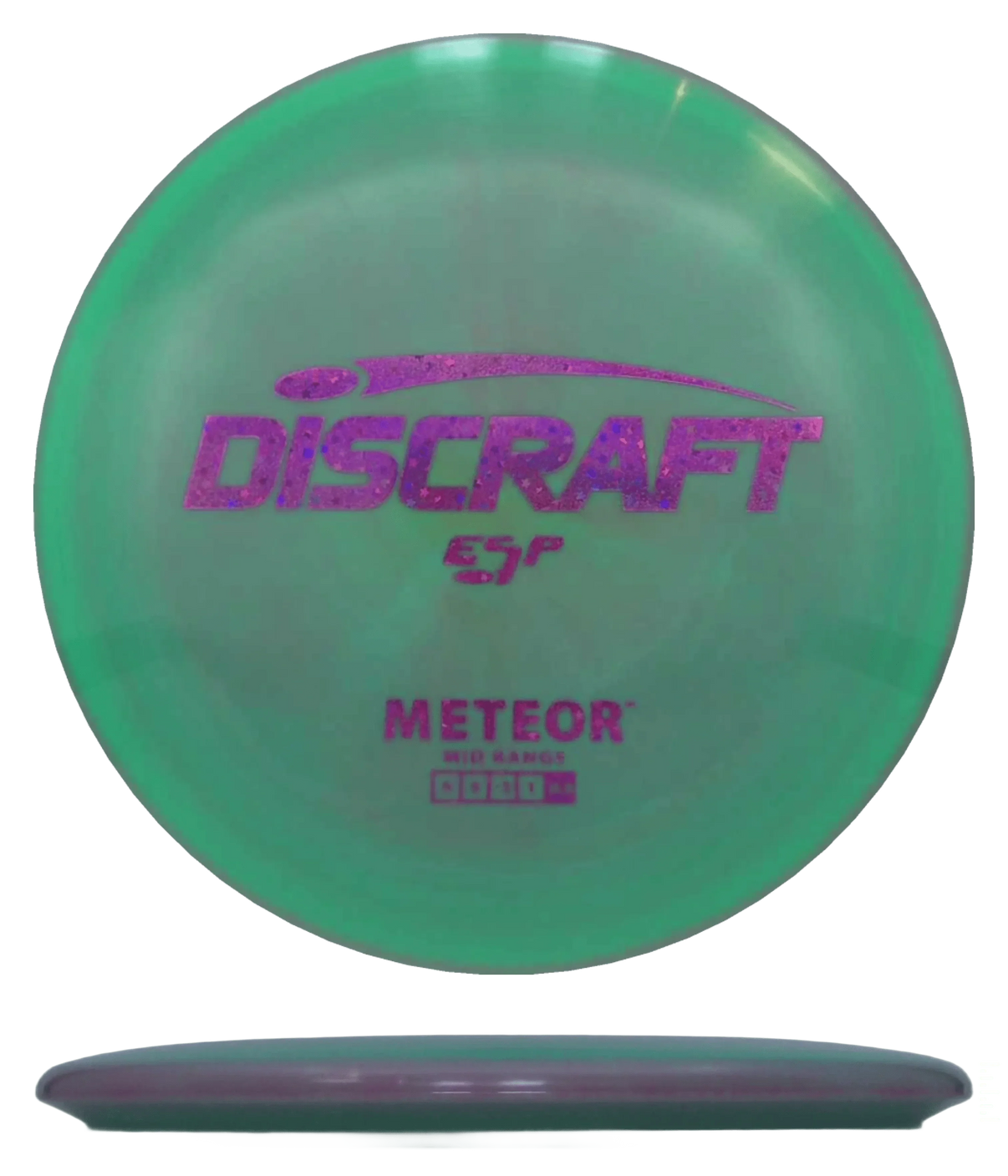 Discraft Meteor - ESP / 177+ - Green Swirl (Magenta Glitter) - Skyline Disc Golf