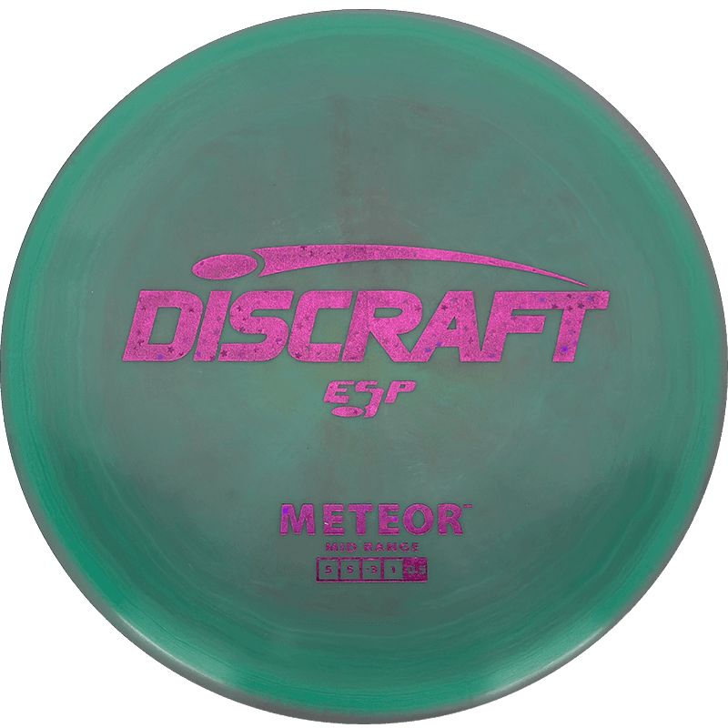 177+ - Green Swirl (Magenta Glitter) ESP Discraft Meteor - Skyline Disc Golf