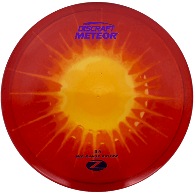 Discraft Meteor Discraft Meteor - Z Line FlyDye / 177+ - Yellow/Red Burst (Royal Purple Foil) - Skyline Disc Golf