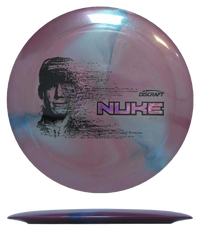 Discraft Nuke - Special Blend - Ezra Aderhold Tour Series / 174g - Maroon Burst (Pink Hearts) - Skyline Disc Golf