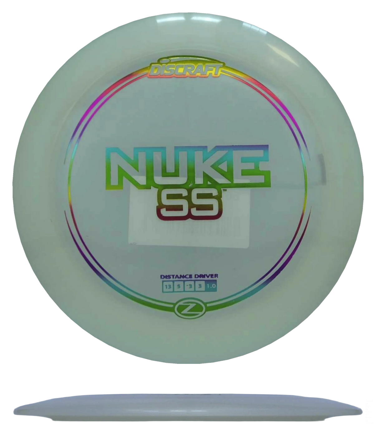 Discraft Nuke SS - Z Line / 170-72g - White (Rainbow Foil) - Skyline Disc Golf
