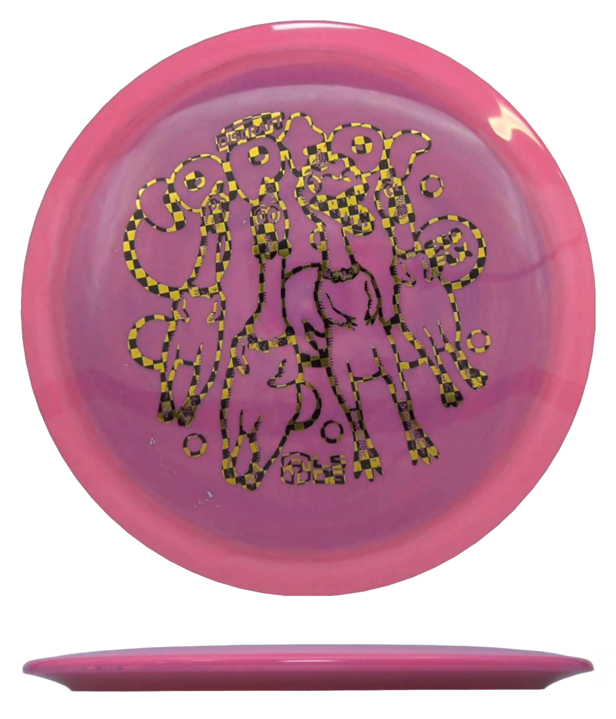 Discraft Raptor - ESP FLX - Ledgestone Wave 3 / 173-74g - Pink (Black Yellow Checkerboard) - Skyline Disc Golf