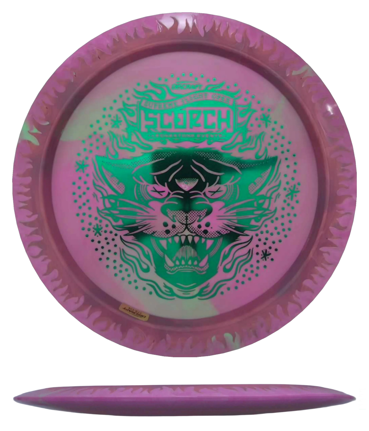 Discraft Scorch - ESP FuZed / 173-74g - Magenta Swirl w/ Magenta Flames (Green Foil - Supreme Flight Open Edition) - Skyline Disc Golf