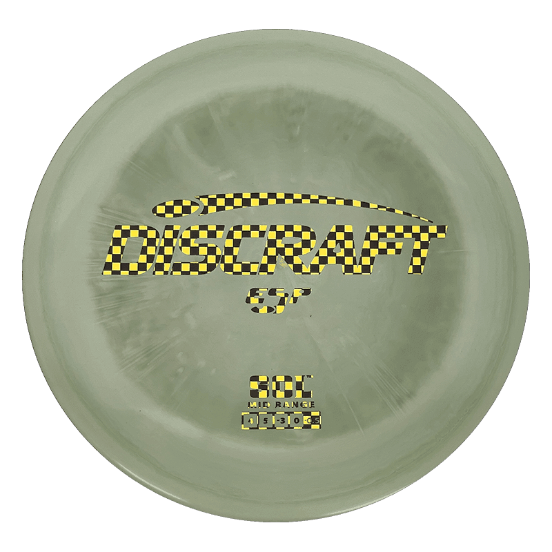167 - 69g - Pea Green (Black/Gold Checkers) ESP Discraft Sol - Skyline Disc Golf