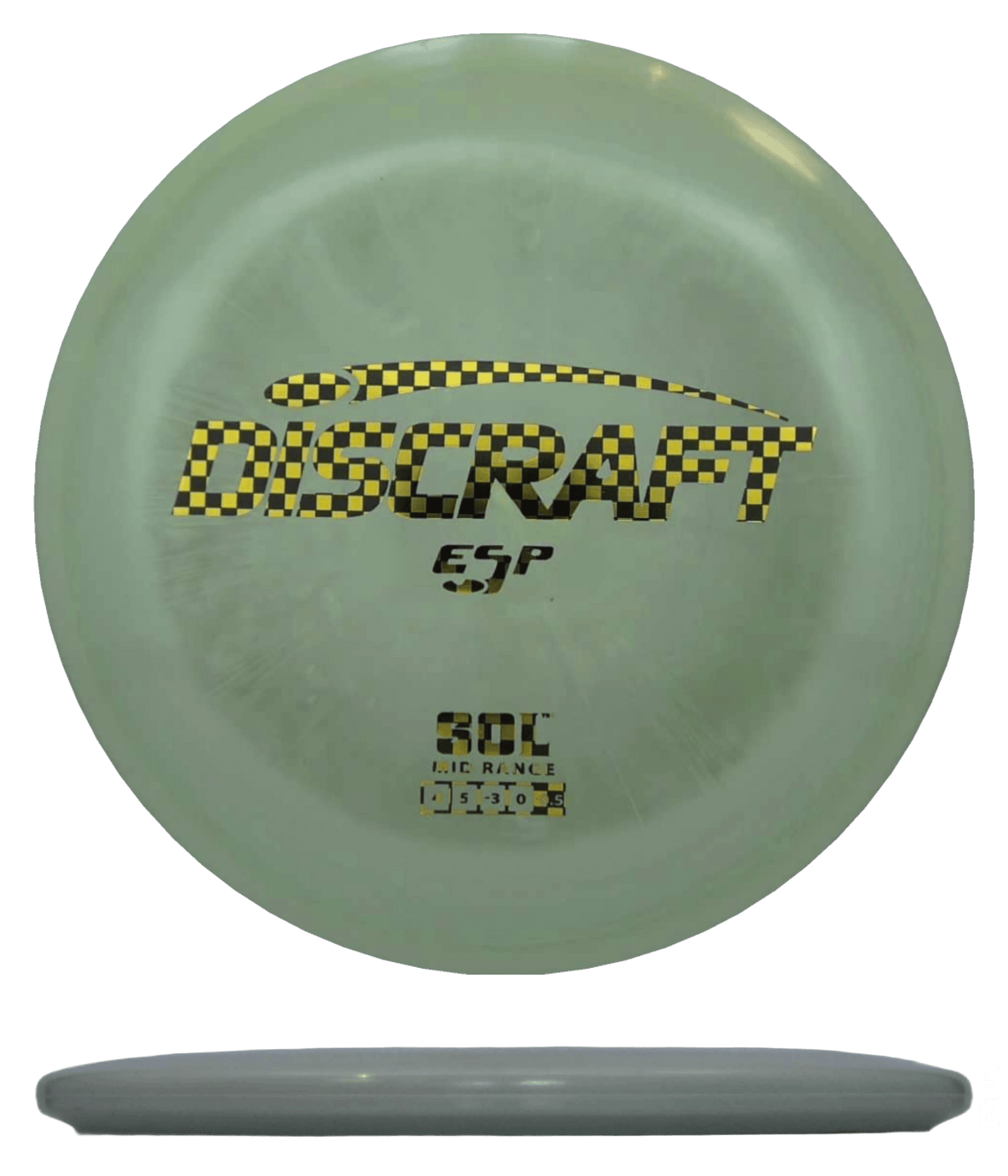 167 - 69g - Pea Green (Black/Gold Checkers) ESP Discraft Sol - Skyline Disc Golf