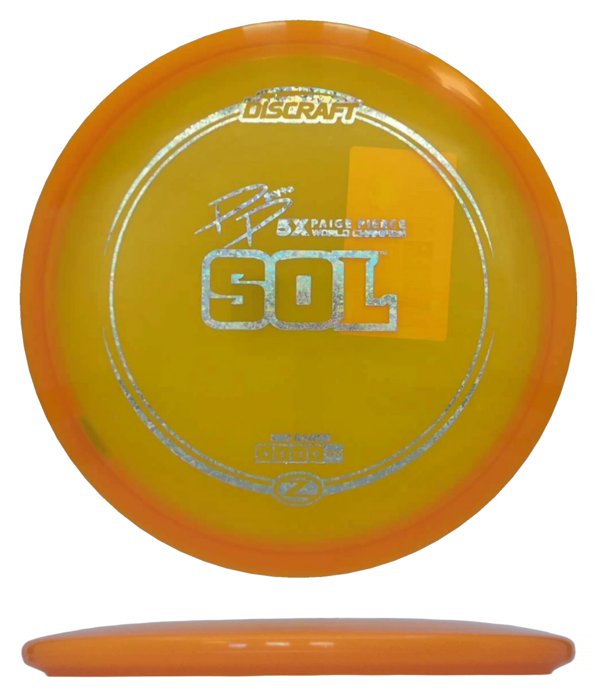 Discraft Sol - Z Line / 164-66g - Orange (Silver Shatter) - Skyline Disc Golf