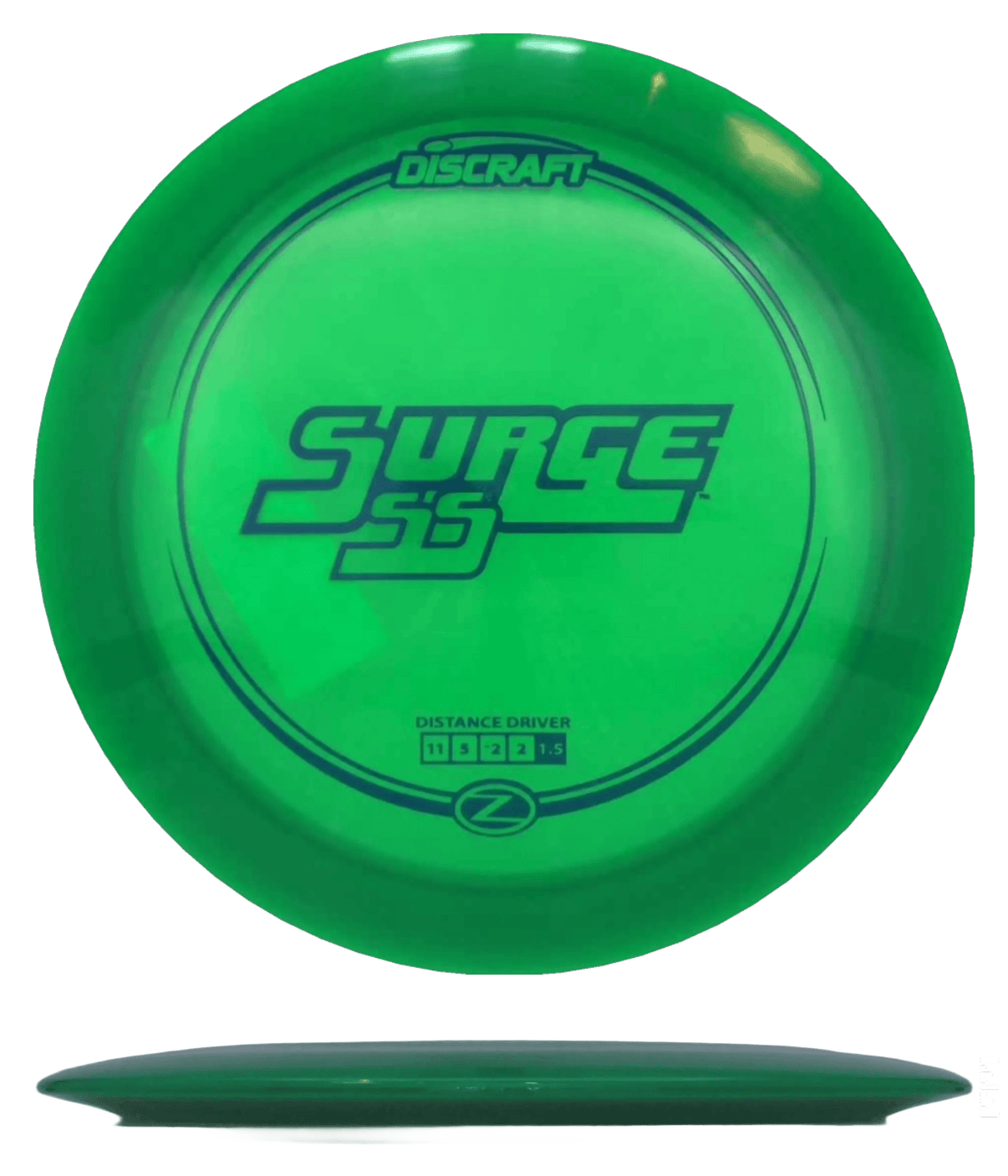 173 - 74g - Green (Blue Green) Z Line Discraft Surge SS - Skyline Disc Golf