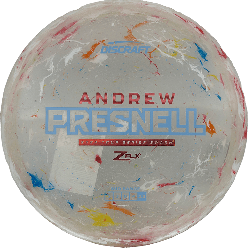 Discraft Swarm - Jawbreaker Z FLX - Andrew Presnell Tour Series / 177+ - Multicolor Jawbreaker (Red Orange Foil/Sky Blue)