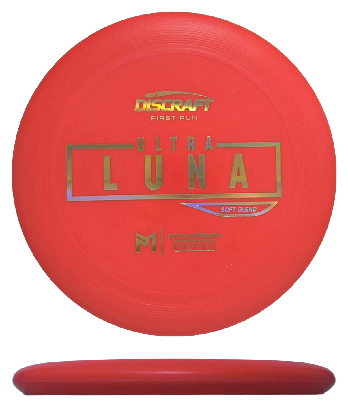 Discraft UltraLuna - Putter Line Soft / 174g - Red (Gold Chrome - First Run) - Skyline Disc Golf