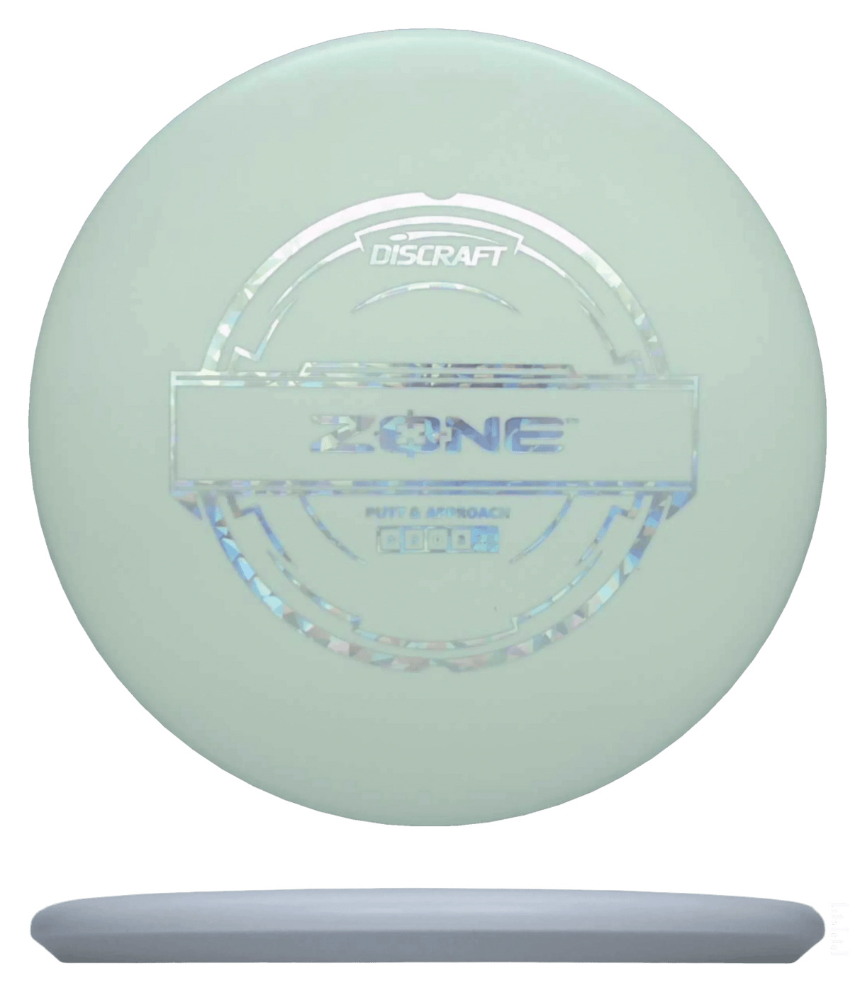 173 - 74g - White (Silver Shatter) Putter Line Discraft Zone - Skyline Disc Golf