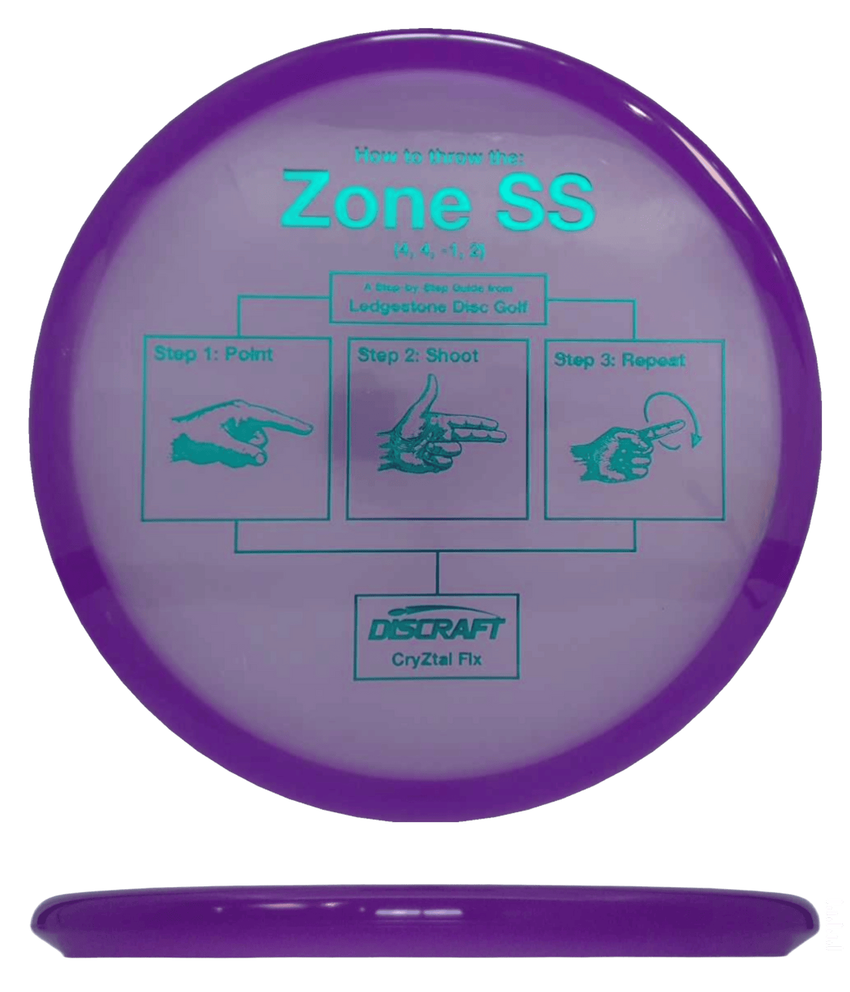 170 - 72g - Purple (Blue Green Foil) CryZtal FLX - 2026 Ledgestone Discraft Zone SS - Skyline Disc Golf
