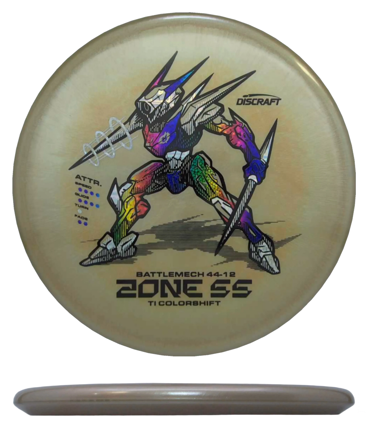 Discraft Zone SS - TI Colorshift - Ledgestone Wave 3 / 170-72g - Sand (Rainbow Stars/Chrome) - Skyline Disc Golf
