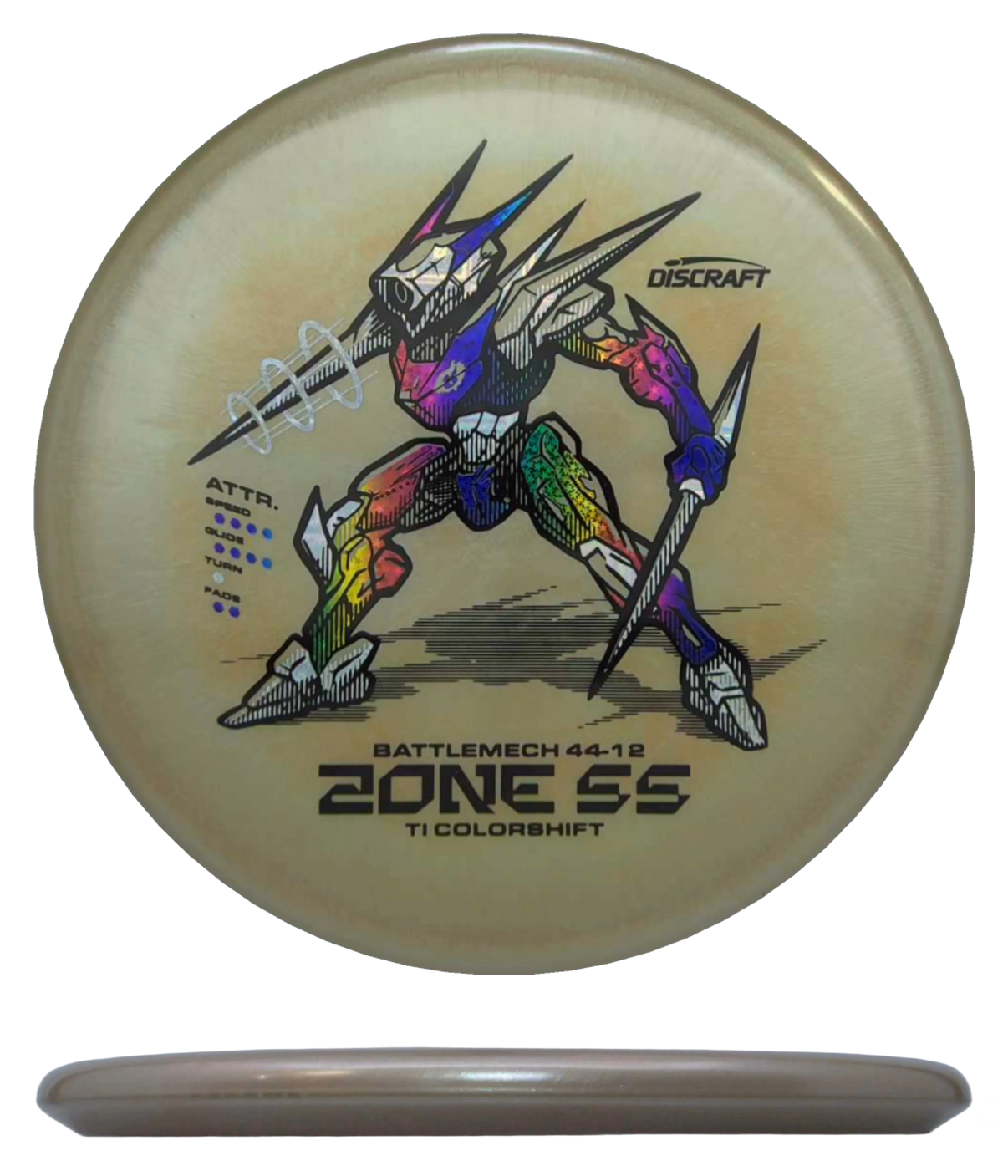 Discraft Zone SS - TI Colorshift - Ledgestone Wave 3 / 170-72g - Sand (Rainbow Stars/Chrome) - Skyline Disc Golf