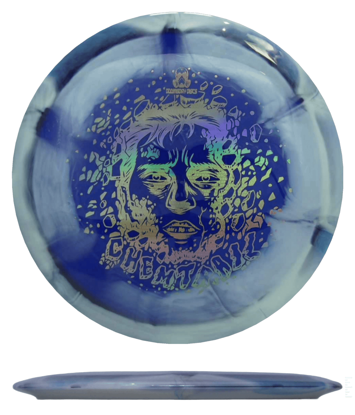 173 - 76g - White/Blue (Chrome Scales) *076* Retina Doomsday Discs Chemtrail - Skyline Disc Golf