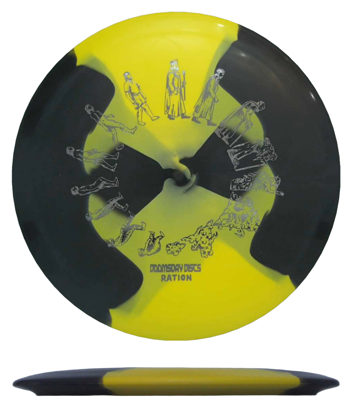 Doomsday Discs Chemtrail - Ration / 173g - Black/Yellow Burst (Black Chrome) *107* - Skyline Disc Golf