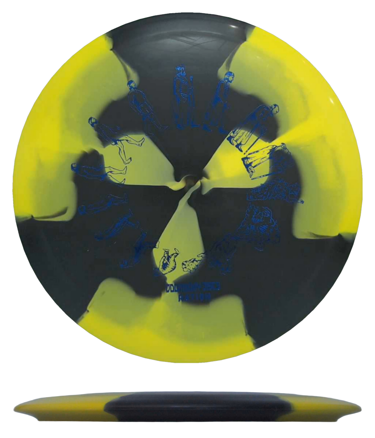 Doomsday Discs Chemtrail - Ration / 173g - Black/Yellow Burst (Royal Blue Foil) *118* - Skyline Disc Golf