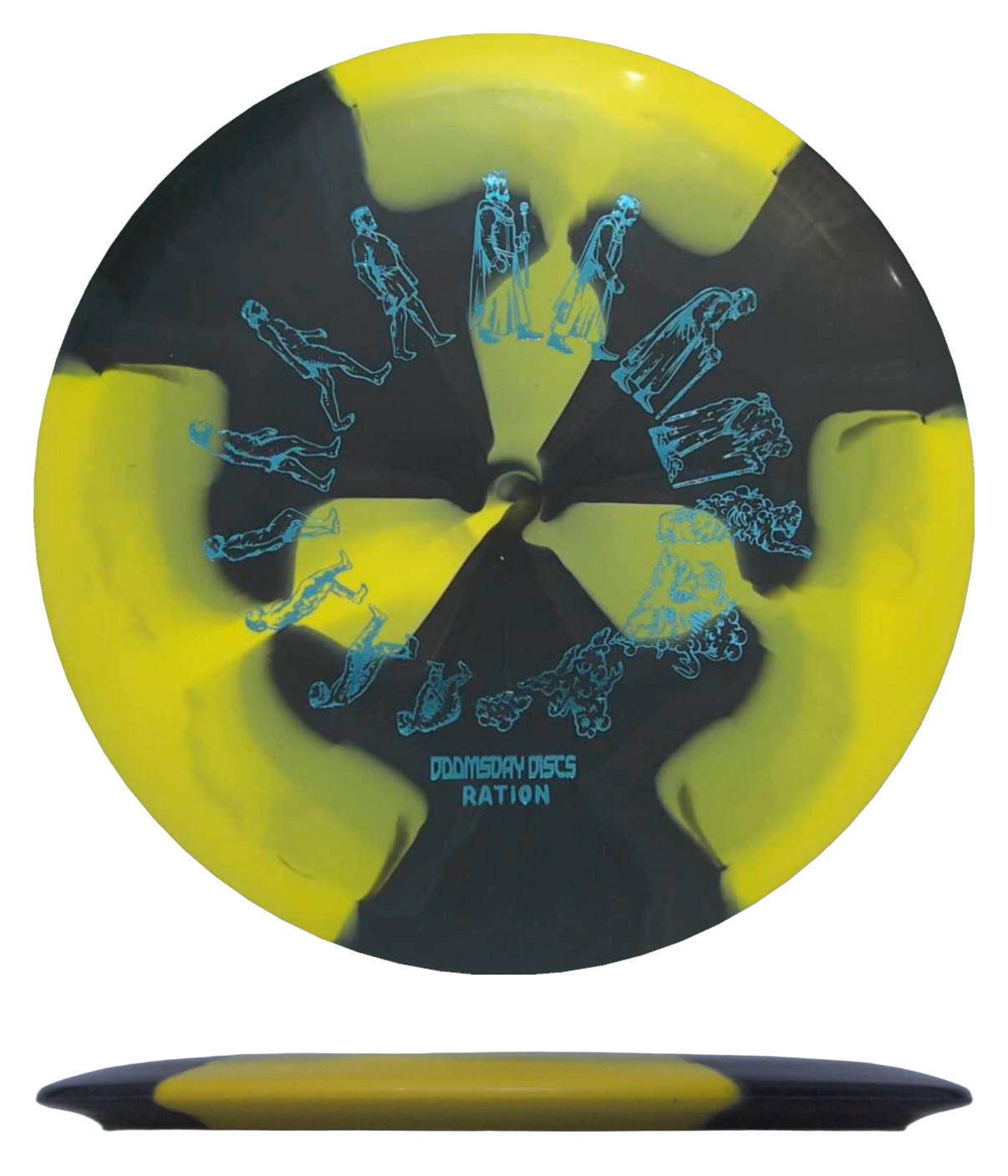 Doomsday Discs Chemtrail - Ration / 173g - Black/Yellow Burst (Sky Blue Foil) *105* - Skyline Disc Golf