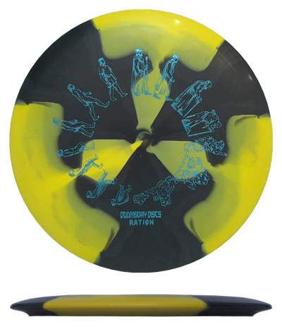 Doomsday Discs Chemtrail - Ration / 173g - Black/Yellow Burst (Sky Blue Foil) *105* - Skyline Disc Golf