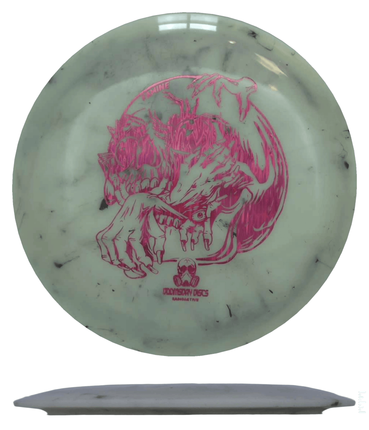 173g - Concrete (Crimson Aqua) Radioactive Doomsday Discs Famine - Skyline Disc Golf