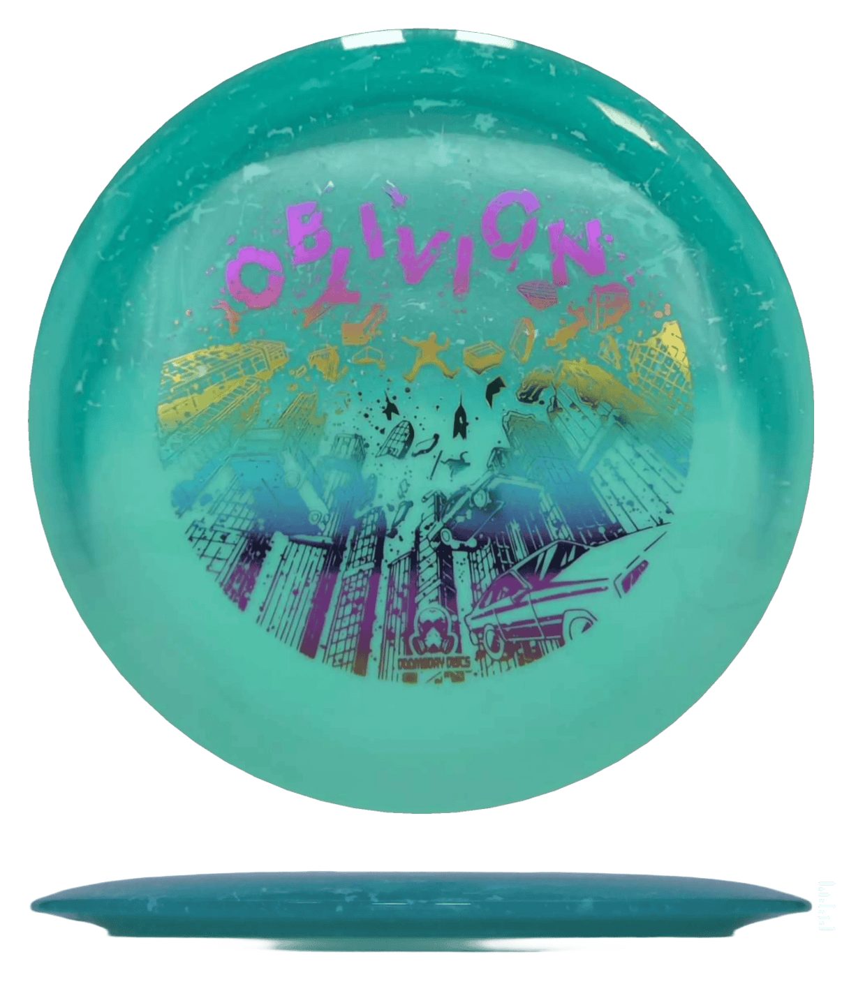 175g - Aqua (Rainbow Foil) Retina Doomsday Discs Oblivion - Skyline Disc Golf