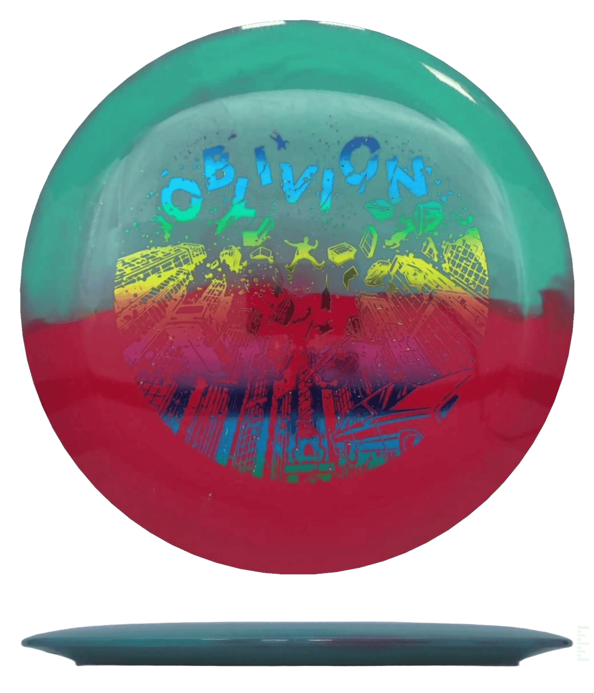 174g - Red & Teal (Rainbow Foil) Retina Doomsday Discs Oblivion - Skyline Disc Golf