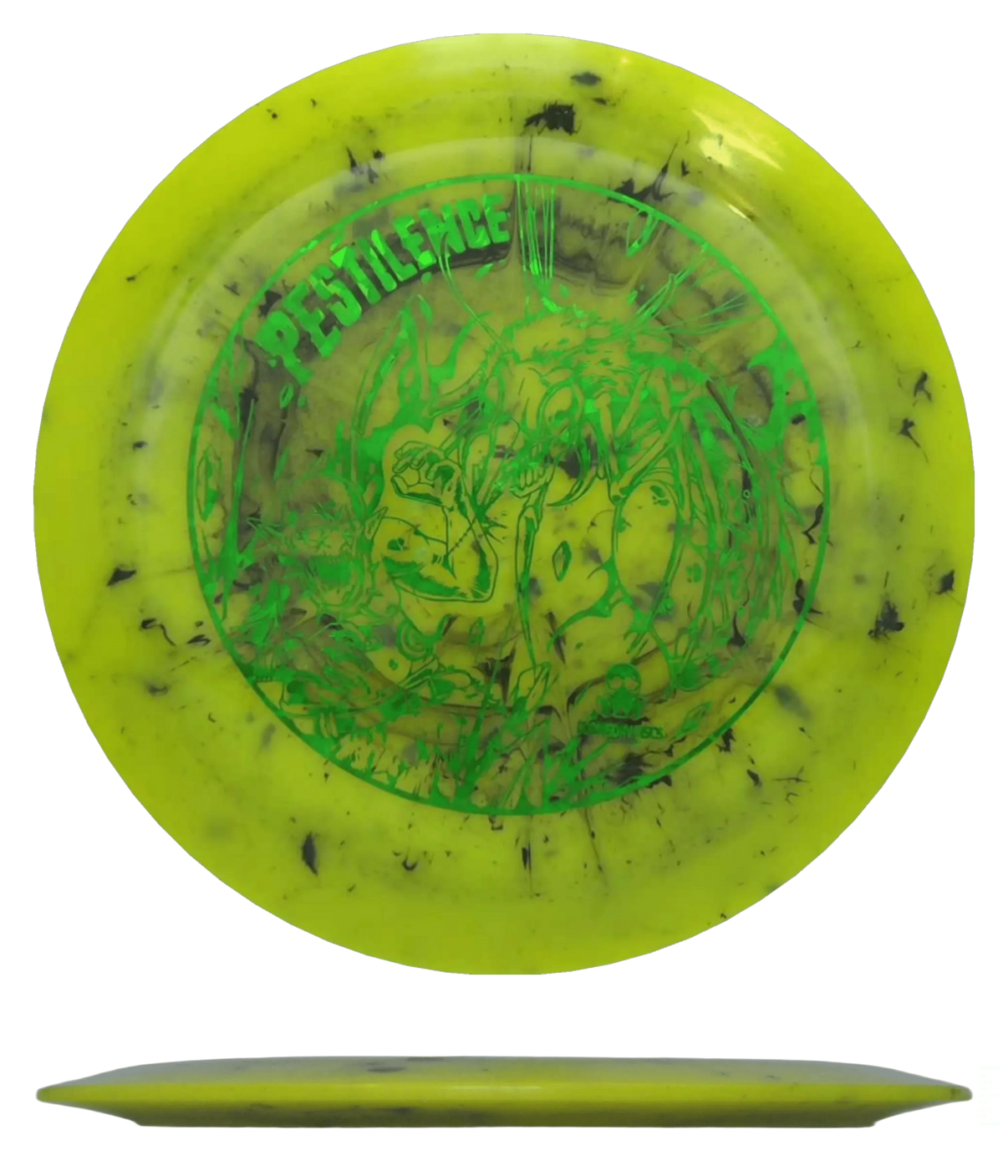 Doomsday Discs Pestilence - Toxic Waste / 175g - Yellow Marble (Green Shatter) - Skyline Disc Golf
