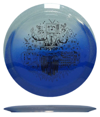 Doomsday Discs Psyop - Retina / 175g - Clear/Blue Glitter (Black) *004* - Skyline Disc Golf
