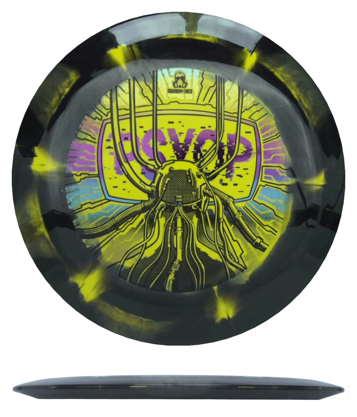 174g - Yellow/Black Burst (Rainbow Foil) *039* Retina Doomsday Discs Psyop - Skyline Disc Golf