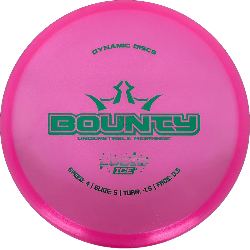 Dynamic Discs Bounty - Lucid Ice Glimmer / 177g - Pink (Green) - Skyline Disc Golf