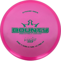 Dynamic Discs Bounty - Lucid Ice Glimmer / 177g - Pink (Green) - Skyline Disc Golf