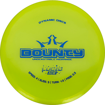 Dynamic Discs Bounty Dynamic Discs Bounty - Lucid Ice Glimmer / 174g - Yellow (Blue) - Skyline Disc Golf