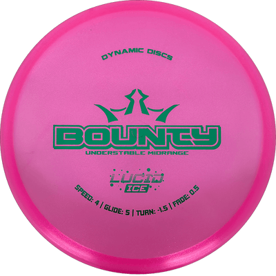 Dynamic Discs Bounty Dynamic Discs Bounty - Lucid Ice Glimmer / 177g - Pink (Green) - Skyline Disc Golf