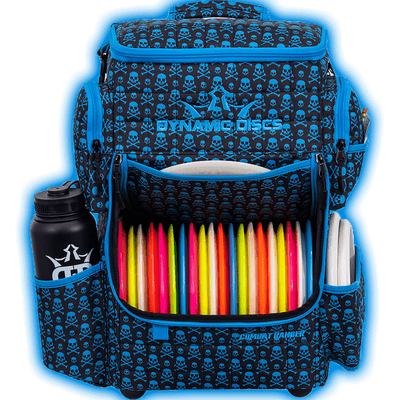 Dynamic Discs Combat Ranger Backpack Dynamic Discs Combat Ranger Backpack - Black/Blue Skulls - Skyline Disc Golf