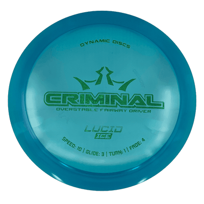 Dynamic Discs Criminal Dynamic Discs Criminal - Lucid Ice / 175g - Blue (Green Disco) - Skyline Disc Golf