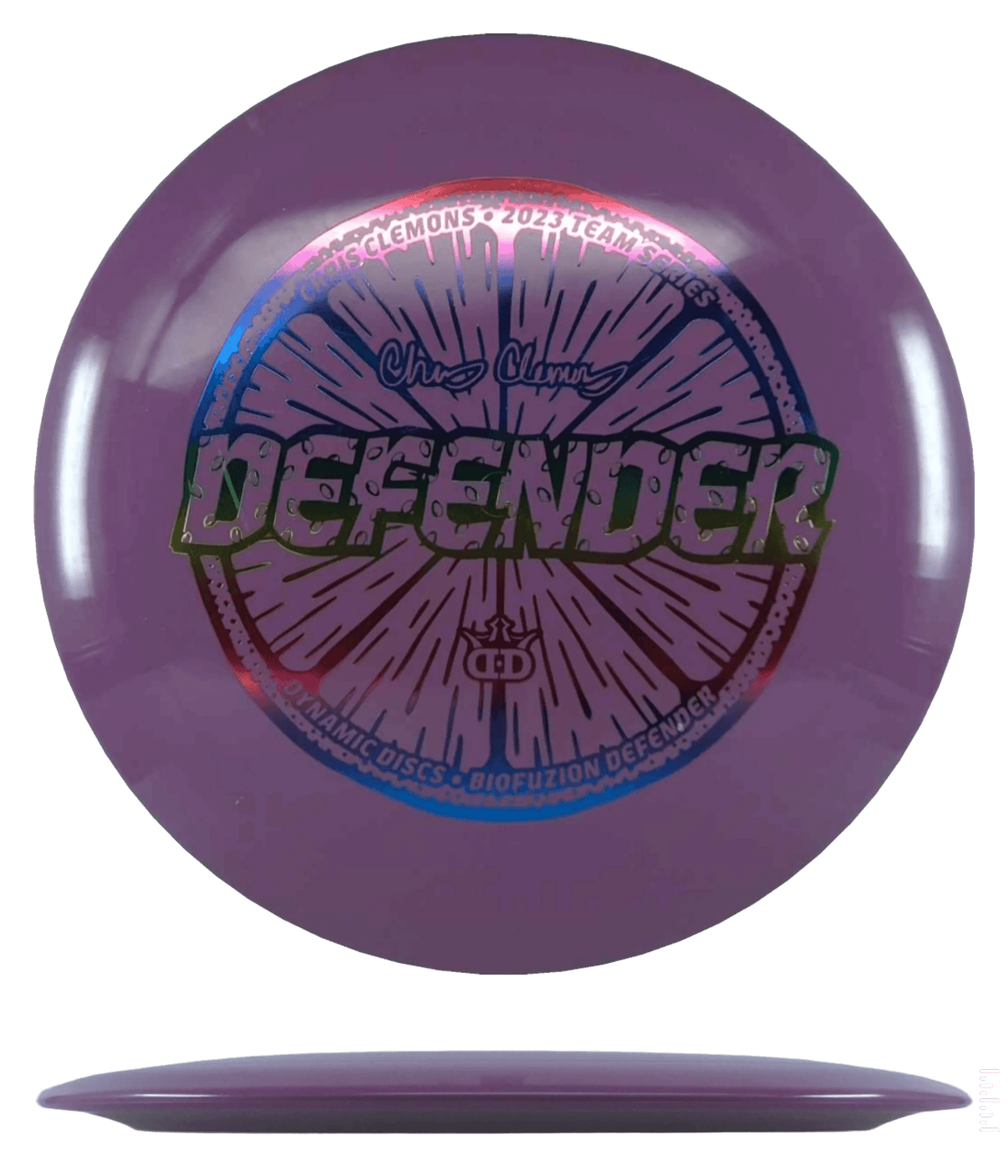 174g - Purple (Rainbow Foil) BioFuzion - Chris Clemons Tour Series Dynamic Discs Defender - Skyline Disc Golf